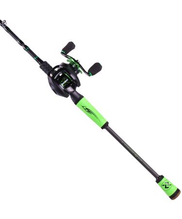 Soougayilang speed bass fishing rods portable light carbon-rich 4-part blanks for freshwater fishing spiders and watering 2.1m / 6.89ft with left-handed role A-Baitcasting rod and coil