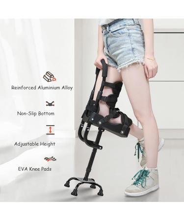 Pain Free Knee Crutch Single Leg Telescopic Hands Free Crutch Anti-Slip Knee Alternative To Crutches Walking Support For Ankle Fractures Sprains Calf (Color : Black Size : Right) Right Black - Buy Online on GoSupps.com