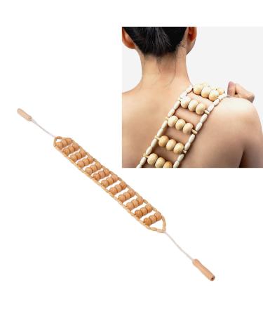 Wood back massage device wood back massage roller therapy massage rope handheld excavator meridian tiredness relief detox back massage tool for neck leg waist shoulders