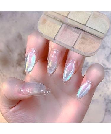 Chrome Nail Powder Set - 6 Colors Mirror Laser Aurora Chameleon Iridescent Pigment with Nail Glitter and Eyeshadow Sticks for Cat Eyes - Buy Online on GoSupps.com