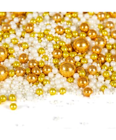 Super Sprinkle Gold Glitter Sugar Ball Mix | Edible Cake Decor for Christmas & Spring | 180g Tortendendeco - Buy Online on GoSupps.com