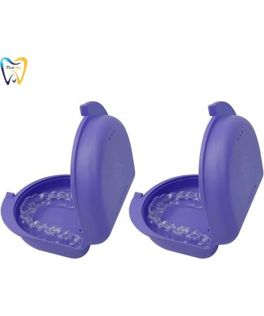 Dent Art Dental Orthodontic Retainer/Aligner Case/Box/Mouth Guard and Denture Storage with Vent Holes for Household | Office | Travel (Pack of 2 Voilet) Pack of 2 Voilet - Buy Online on GoSupps.com
