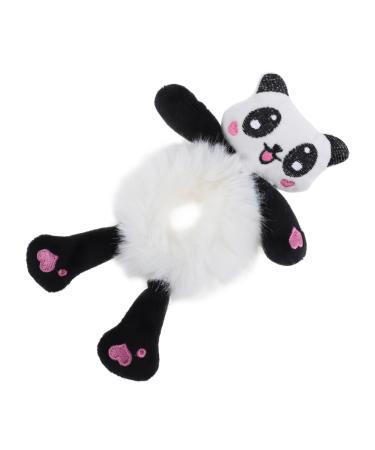 Beavorty giant panda head rope hair elastics scrunchies elastic hair band hair rubber black tiara hair ties hair gems for women black trim hair decoration animal hair tie holder fabric Miss