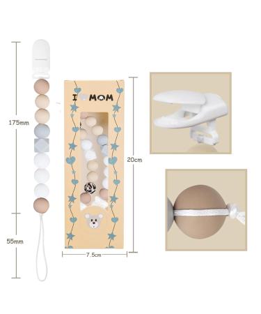 Silicone Pacifier Clips for Boys & Girls | 2-Pack Dummy Holder & Chain | Ideal Baby Shower Gift - Buy Online on GoSupps.com