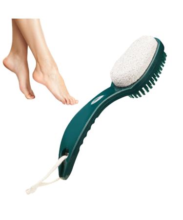 FASSME Pumice Stone and Brush - Multifunctional Pumice Stone 2 in 1 Foot Care Tools - Comfortable Anti-Slip Bathroom Accessories Gentle Callus Remover for Feet Pumice Stone for Feet Green