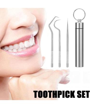 304 Steel Toothpick Cleaning Set | Portable Key Trailer Outdoor Cleaning Tool Kit - J5X4 Keychain - Buy Online on GoSupps.com