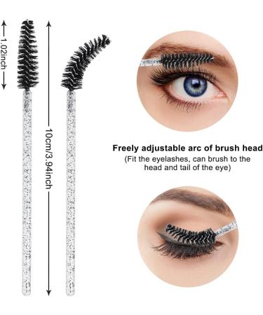 KELYDI 60 PCS Disposable Eyelash Brushes Eyebrow Castor Oil Brush Mascara Wands Cosmetic Makeup Tools (Black) - Buy Online on GoSupps.com