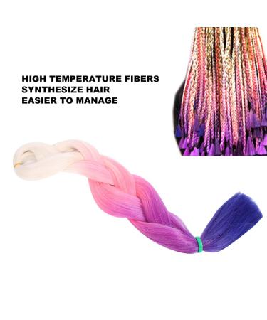 Ombre Braiding Hair - Kanekalon Jumbo Braid Extensions in Gradient Colors - White Pink Purple Dark Blue for Twist Braiding - Buy Online on GoSupps.com
