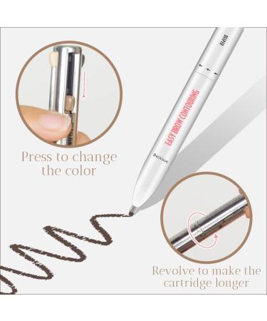 4 in 1 Waterproof Eyebrow Pen 4 in 1 Makeup Pencil Multifunctional Makeup Pen to Create Perfect Long-Lasting Waterproof Makeup (Dark Brown) - Buy Online on GoSupps.com