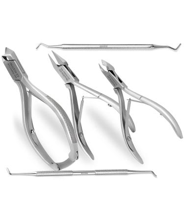 Pedicure set with nail clippers and foot care instruments