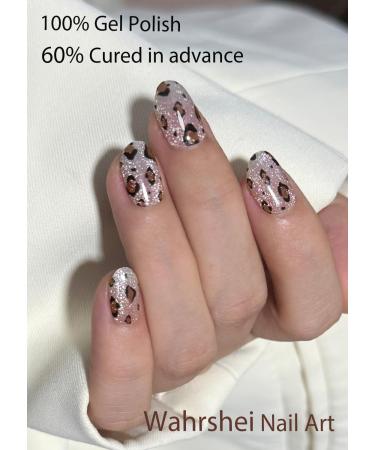  Wahrshei Pack of 20 UV gel nail stickers - Light leopard print - For DIY nail art at home - Buy Online on GoSupps.com