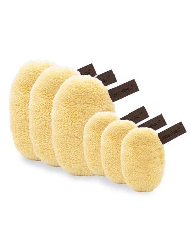 Washaben Washable Lubrication & Cleaning Pads - Reusable Hypoallergenic Skin-Friendly Supersoft Pastel Yellow Edition (6 Pack) - Pore Depth Cleaning with Water - Buy Online on GoSupps.com