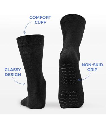 FITEXTREME Non-Skid Diabetic Crew Socks for Men - 3 Pairs, Black - Buy Online on GoSupps.com