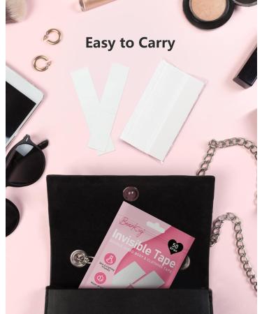 50-Strips Double-Sided Fashion Tape for Women Clothing and Body | BearKig Fabric Tape for All Day Strength | Invisible & Clear Adhesive Tape for Sensitive Skin - 50 Count - Buy Online on GoSupps.com