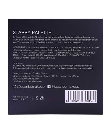 UCANBE 16 Shade Pro Glitter Eyeshadow Palette - Sparkle and Shine with Professional Quality - Buy Online on GoSupps.com