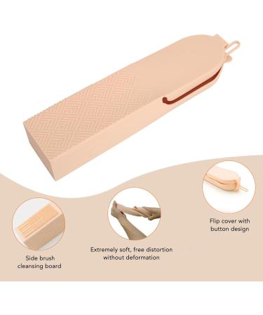 Soft Silicone Makeup Brush Bag with Wash Board | Portable Dustproof Case for Travel - Large Capacity Flip Cover & Button Closure - Buy Online on GoSupps.com