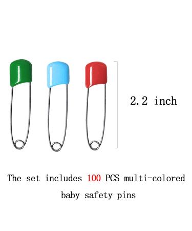 100 Pieces Diaper Pins 2.2 inch Baby Safety Pins Long Plastic Head Safety Pin with Locking Closures Plastic Head Cloth Diaper Pins Stainless Steel Nappy Pins Plastic Head Safety Pin - Buy Online on GoSupps.com