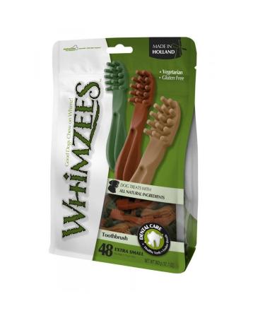 Whimzees Natural Dental Dog Treats Toothbrush Star X Small 1 x 48 Vegetable 320 g (Pack of 1)