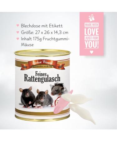 Buy 4you Design Rat Goulash in Can - Unique Gift Idea for Men Women & Children - Premium White Mice Foam Rubber Candy 175g - Buy Online on GoSupps.com