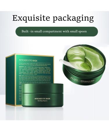 KARLOR Eye Masks Avocado 60 Pieces Eye Pad Avocado Eye Pads Hydrate Eye Masks Green Moisturising Eye Gel Eye Patches Against Eye Ring Wrinkle Bags Puffiness (with Spoon) - Buy Online on GoSupps.com