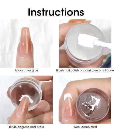 Silicone Nail Art Stamper Clear Jelly Kit - Stamping Tools for DIY French Tip Nails - Buy Online on GoSupps.com