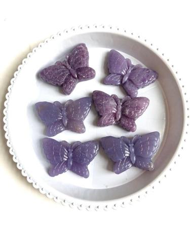 Hand Carved Crystal Gemstones Natural Quartz Crystal purpie mica Butterfly for Gift - (Color: Purple Size: 2inch) Chakra Reiki Balancing - Buy Online on GoSupps.com
