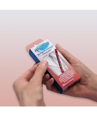Dental Floss for Bridges and Dental Implants for Optimal Oral Hygiene - Floss Threaders for Bridges and Implants with Extra-Thick Proxy Brush - Bridge and Implant Cleaners (2 Packs) by ProxySoft - Buy Online on GoSupps.com