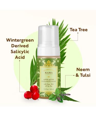 Kama Ayurveda Anti Acne Cleansing Foam 50ml - Best International Shipping for Clear Skin - Buy Online on GoSupps.com