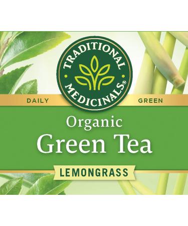 Traditional Medicinals Organic Green Tea with Lemongrass - 16 Count (Pack of 6) | Mildly Invigorating - Buy Online on GoSupps.com