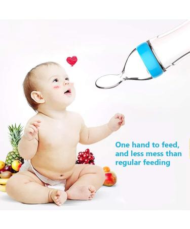 Baby Food Feeder Fresh Food - 2 Pack Fruit Feeder Pacifier Set | 6 Silicone Pacifiers | Baby Feeding Spoon | Teething Toy - Light Blue - Buy Online on GoSupps.com