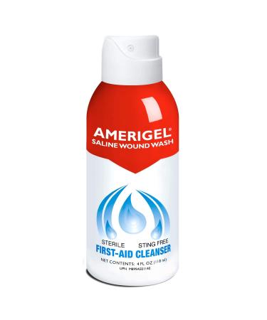 AMERIGEL - Saline Wound Wash - First Aid Cleansing Solution - Advanced Skin and Wound Care - 4 Fl. Oz.