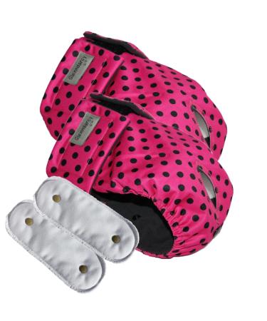 Glenndarcy diaper for bitches waterproof fabric size m / l pink / black dotted 2 pieces pink black dots 2 pack - size medium long