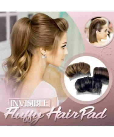 Chun Invisible Fluffy Hair Pad - 10cm Dark Brown Synthetic Hair Clip for Women's Braids & Hair Styling Tools - Buy Online on GoSupps.com