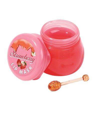 Lip Plumping Mask - Strawberry Flavored Lip Sleeping Mask Dry Lips, Sleeping Lip Balm Repairs Lip Wrinkles, Dry Lips, Jingan