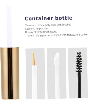 CANIGHT 3pcs Makeup Bottle Empty Mascara Tubes Lip Gloss Bottles Clear Cosmetic Tube Lip Tube Golden Plastic - Buy Online on GoSupps.com