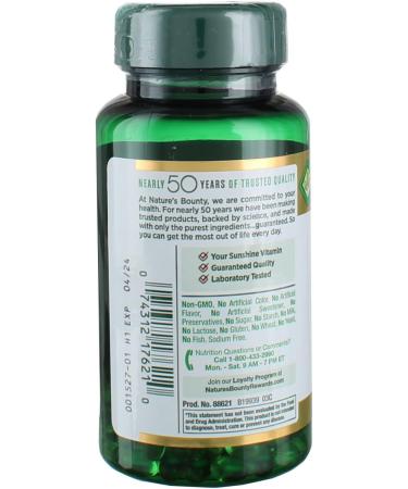 Nature's Bounty Vitamin D3 2000 IU Softgels 150 ea (Pack of 4) - Buy Online on GoSupps.com