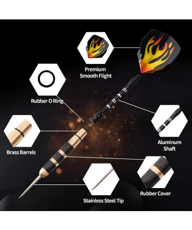 MIVERYEA Steel Tip Darts  Darts Metal Tip Set Professional  20 and 24 Grams Steel Darts with Aluminum Shafts  Brass Barrels  Extra Dart Flights  Sharpener Tool Kit  12 Pack - Buy Online on GoSupps.com