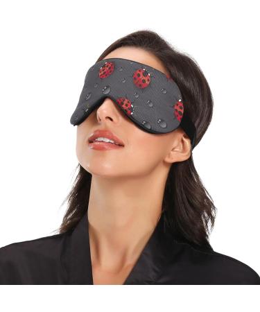 Haskirky Light Blocking Eye Mask - Breathable & Adjustable for Men and Women | Ideal for Travel, Yoga, Meditation, Office, and Deep Sleep - Ladybugs Design - Buy Online on GoSupps.com