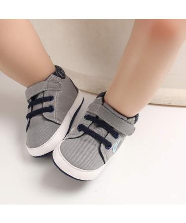 MASOCIO Baby Boy First Walking Shoes | Soft Sole Anti-Slip Prewalker | Gray, Size 1 | 3-6 Months - Buy Online on GoSupps.com