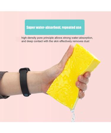Kids Sponge Bath - Soft and Absorbent Cartoon Cleaning Sponge Kids Bathing Sponge | Soft and Absorbent Cartoon Cleaning Sponge Reusable Natural Kids Bath Sponges for Delicate Skin Shower Yellow - Buy Online on GoSupps.com