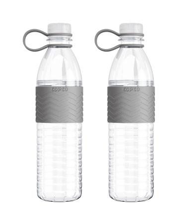 Copco Hydra Chevron Reusable Water Bottles | Clear Water Bottles for School  Gym  Travel  & More | BPA Free Tritan Plastic Water Bottles | Travel Water Bottle - Set of 2  20 Oz