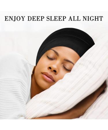 Fittia Silk Satin Bonnet for Sleeping | Bamboo Beanie Hair Wrap for Curly Hair | Medium Black - Buy Online on GoSupps.com
