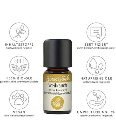 Pure Frankincense Essential Oil 5ml Wild Collection for Aromatherapy & Cosmetics | Life Happiness - Buy Online on GoSupps.com