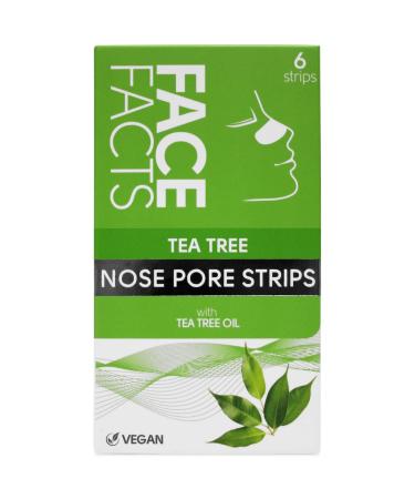 Face Facts Tea Tree Nose Pore Strips | Draws out impurities & oils helping eliminate blackheads | 6 strips Tea Tree NoseStrips