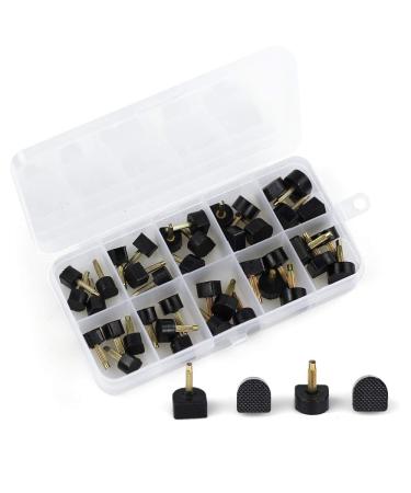 High Heel Tips Replacement kit  Black Taps Caps Replacement Repair  U-Shape Dowels 20 Pairs Nail Pin 2.4mm 3.0mm with Size 8*8mm 9*9mm 10*10mm 11*11mm 12*12mm