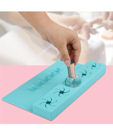 Beautyflier Soft Silicone Nail Polish Bottle Holder Nail Polish Organizer Nail Station for Salon Home DIY Manicure Tools Nail Art (Blue) - Buy Online on GoSupps.com