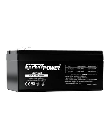 ExpertPower 12v 3.3ah Rechargeable Sealed Lead Acid Battery || Replacement for RBC35 WP3-12 BP3-12 BP3.6-12 CF12V2.6 CFM12V3 CP1232