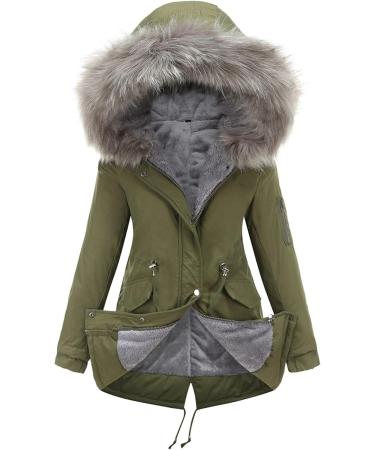 Buy Hanxiulin Oversize Plush Jacket for Women | Warm Fleece Long-Sleeved Winter Coat | XXL Green | Cozy Trench Coat - Buy Online on GoSupps.com