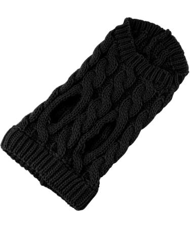 Tower Collar Knitting Sweater for Pets - Winter Warmer Crochet Coat for Small Medium & Large Dogs & Cats (Black Size M) - Buy Online on GoSupps.com