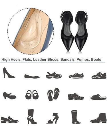 4 Pairs Clear Gel Arch Support Insoles for Men & Women | Reusable Shoe Inserts for Flat Feet & Plantar Fasciitis Relief - Buy Online on GoSupps.com